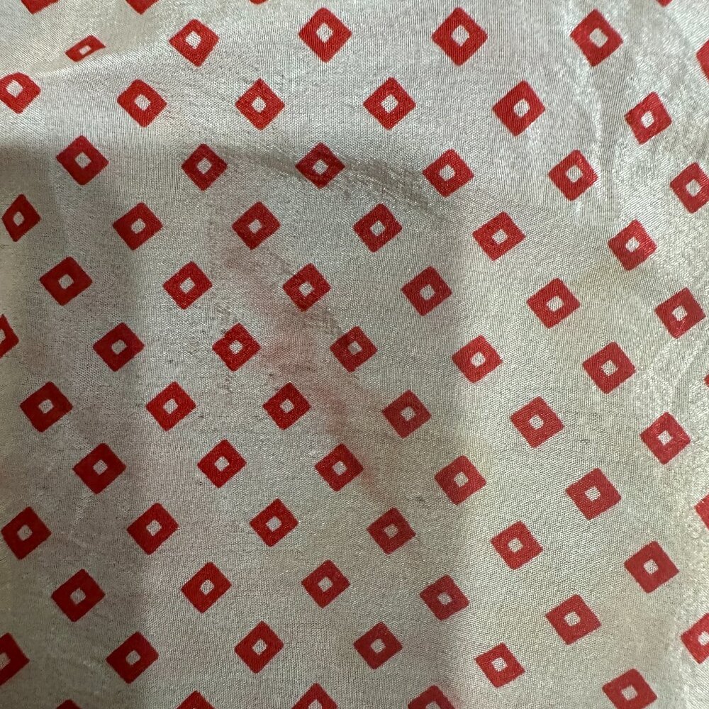 Vintage Diane Von Furstenberg silk scarf red and white 22" - Picture 6 of 6